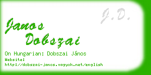 janos dobszai business card